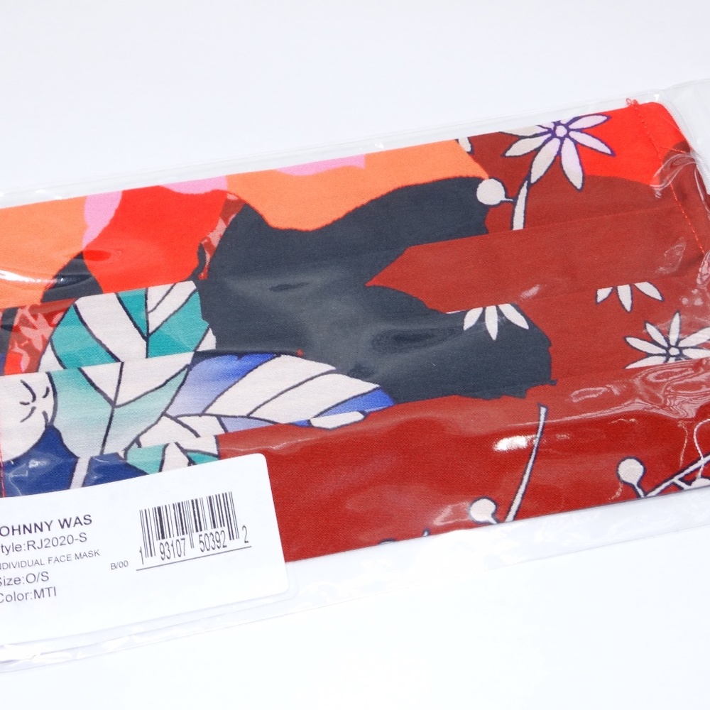 Johnny Was Red Brick Floral Face Mask Cover